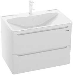 Grossman Тумба с раковиной Адель 70 подвесная белая – фотография-1